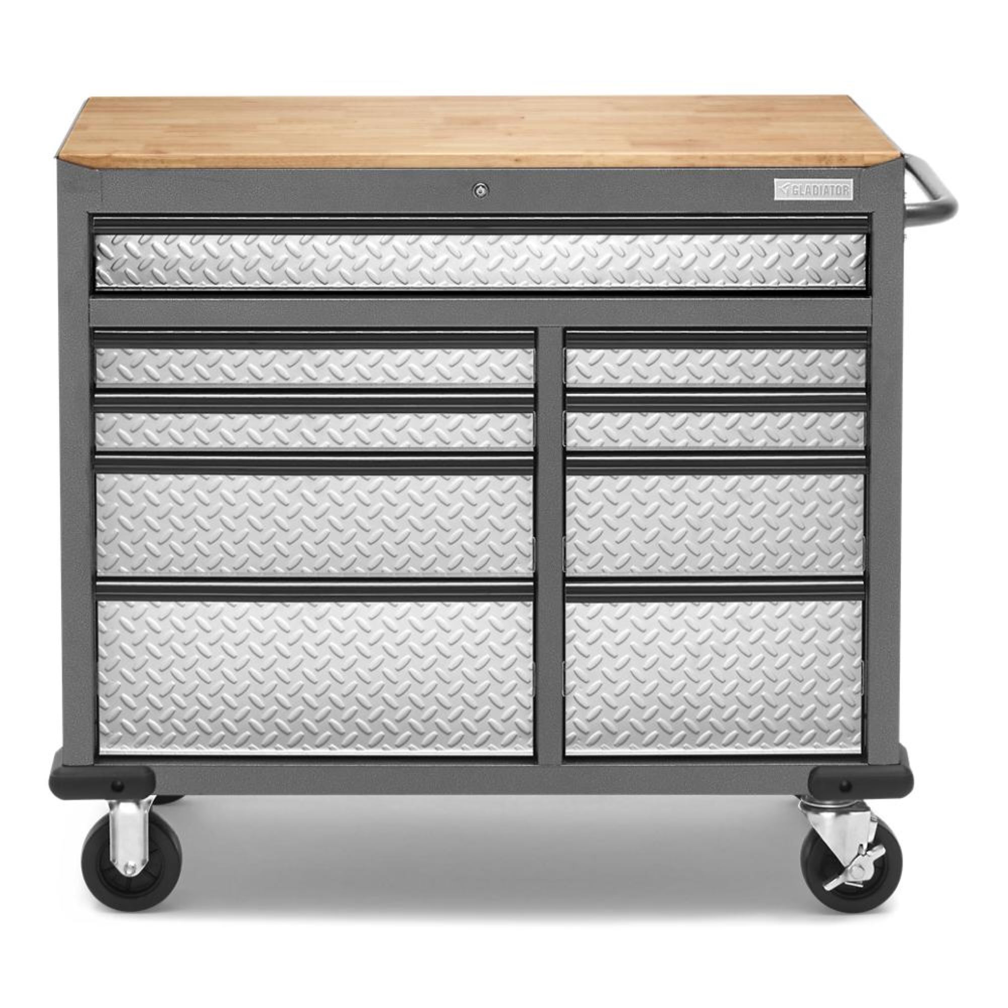 Gladiator, Premier 41in. 9-drawer Mobile Tool Workbench, Width 41 in, Depth 24.5 in, Height 38.5 in, Model# GAMT41HWJG